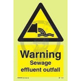 Marine Water Safety Sign: Warning Sewage Effluent Outfall